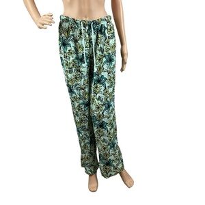 Beach Riot Lounge Pants Blue Lagoon Floral Print Size M